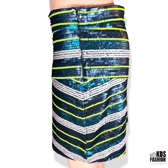 Jessica Faulkner Sequin Side Zip Mini Skirt MD - Picture 4 of 10